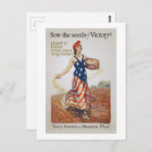 Victory Garden Liberty Sow Seeds WI Propaganda Briefkaart (Voorkant / Achterkant)