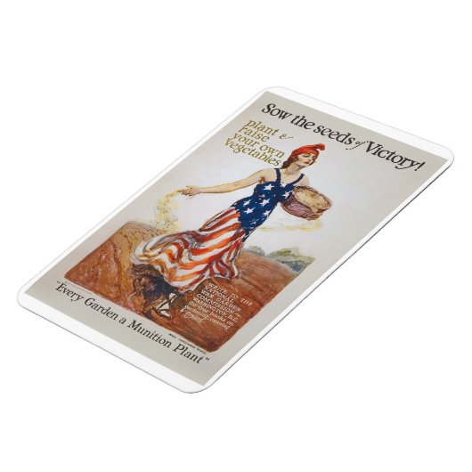 Victory Garden Liberty Sow Seeds WI Propaganda Magneet (Linkerzijde)