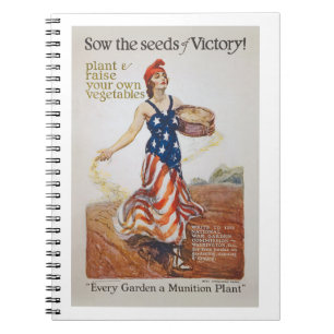 Victory Garden Liberty Sow Seeds WI Propaganda Notitieboek