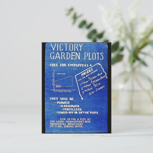 Victory Garden Plots, gratis voor werknemers Briefkaart (Staand voorkant)