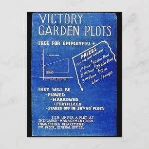 Victory Garden Plots, gratis voor werknemers Briefkaart