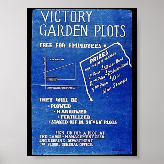 Victory Garden Plots, gratis voor werknemers Poster (Voorkant)