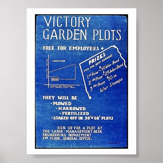 Victory Garden Plots, gratis voor werknemers Poster (Voorkant)