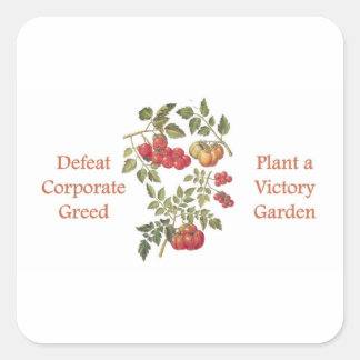 Victory Garden Tomaat Tote Vierkante Sticker