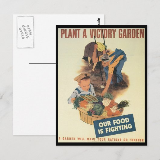 Victory Garden Wereldoorlog 2 Briefkaart (Voorkant / Achterkant)