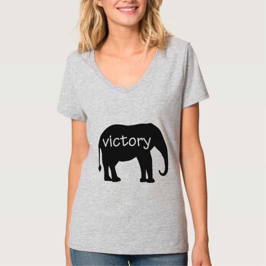 Victory (in een olifantensilhouet) t-shirt (Voorkant)