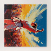 Victory Kick: Taekwondo Kampioen Moment Legpuzzel (Horizontaal)