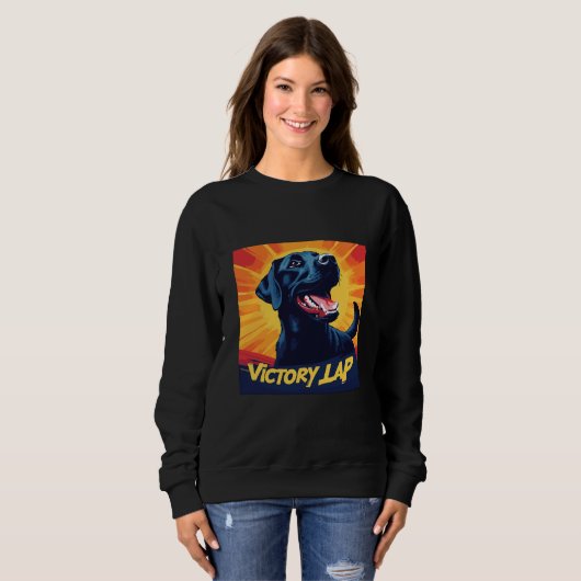 Victory Lap Black Labrador Sweatshirt - Dog Lover  (Voorkant volledig)