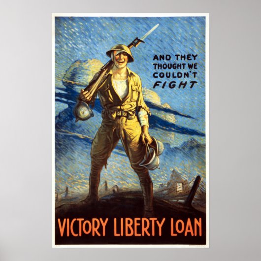 Victory Liberty Loan America World War Propaganda Poster (Voorkant)