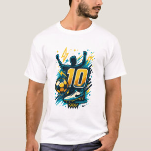 Victory Number 10 Voetbal T-shirt – Bold Lightning