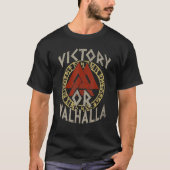 Victory of Valhalla Rune Circle Valknut Viking Vik T-shirt (Voorkant)