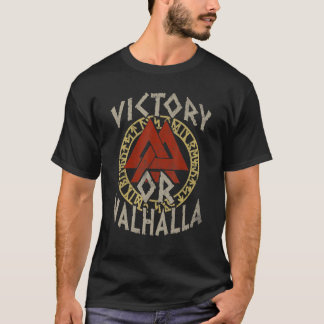 Victory of Valhalla Rune Circle Valknut Viking Vik T-shirt
