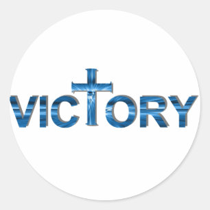 Victory Ombre bleu. Ronde Sticker