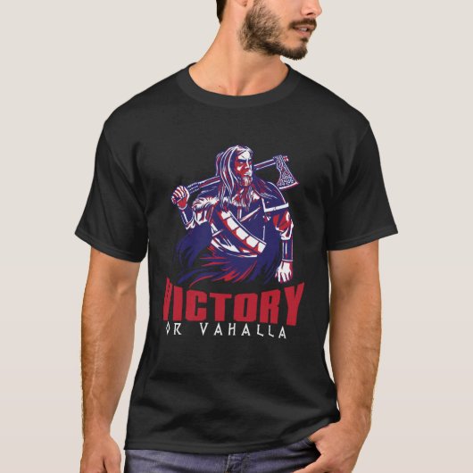 Victory or Valhalla Viking Medieval Vikings T-shirt (Voorkant)
