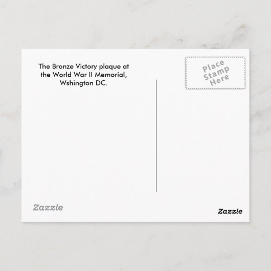 Victory plaque Briefkaart (Achterkant)