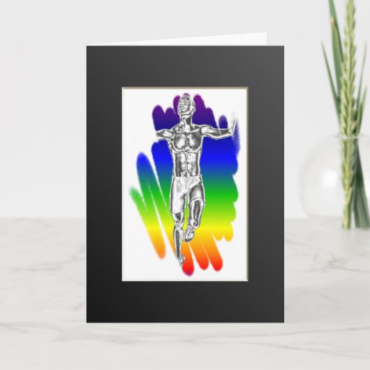 Victory Runner Rainbow Groeten Kaart (Voorkant)