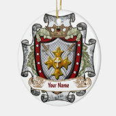 Victory Shield Achternaam Keramisch Ornament (Links)