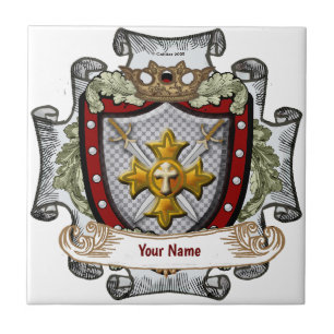 Victory Shield Achternaam Tegeltje