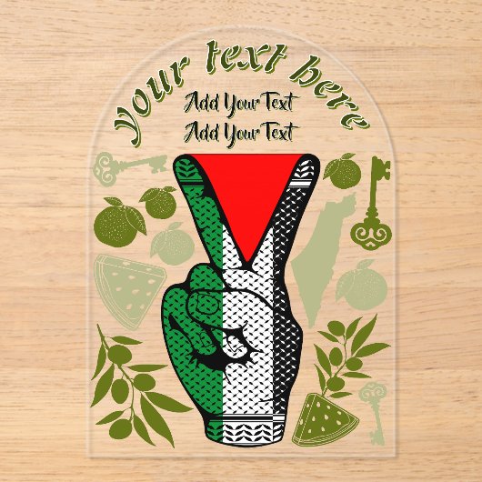 Victory Sign Hand Resistance Red Triangle Symbol Acryl Uitnodigingen (Voorkant)