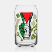 Victory Sign Hand Resistance Red Triangle Symbol Blikvorm Glas (Achterkant)