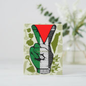 Victory Sign Hand Resistance Red Triangle Symbol Briefkaart (Staand voorkant)