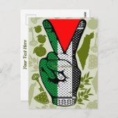 Victory Sign Hand Resistance Red Triangle Symbol Briefkaart (Voorkant / Achterkant)