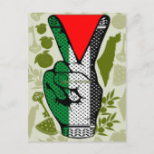 Victory Sign Hand Resistance Red Triangle Symbol Briefkaart (Voorkant)