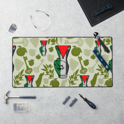 Victory Sign Hand Resistance Red Triangle Symbol Bureaumat (Werkstation)