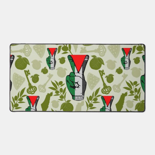 Victory Sign Hand Resistance Red Triangle Symbol Bureaumat (Voorkant)