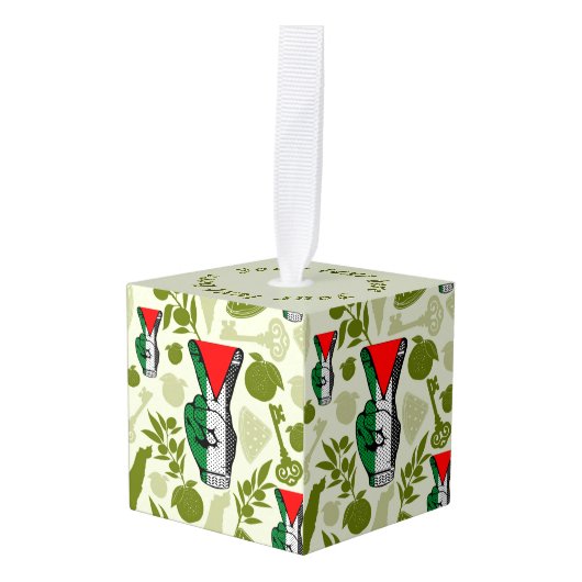 Victory Sign Hand Resistance Red Triangle Symbol Decoratie (Voorkant hoekig)