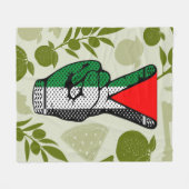 Victory Sign Hand Resistance Red Triangle Symbol Fleece Deken (Voorkant (Horizontaal))