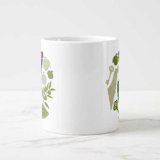 Victory Sign Hand Resistance Red Triangle Symbol Grote Koffiekop (Voorkant)