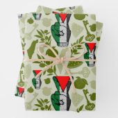 Victory Sign Hand Resistance Red Triangle Symbol Inpakpapier Vel (In situ)