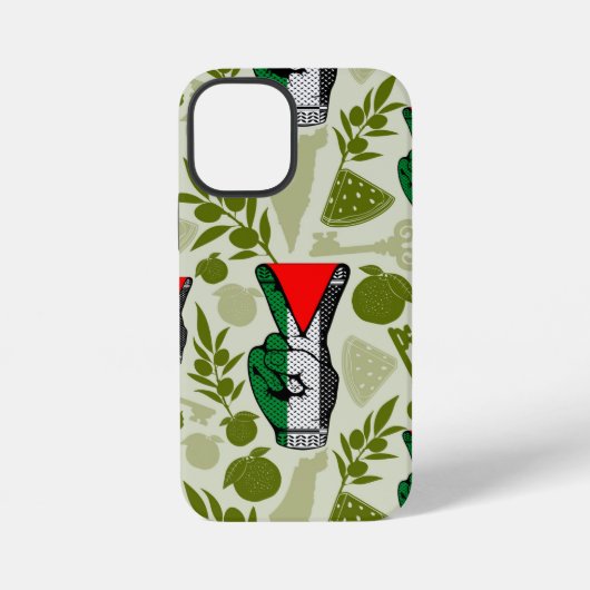 Victory Sign Hand Resistance Red Triangle Symbol iPhone Hoesje (Achterkant)