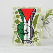 Victory Sign Hand Resistance Red Triangle Symbol Kaart (Staand voorkant)