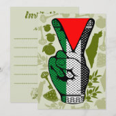 Victory Sign Hand Resistance Red Triangle Symbol Kaart (Voorkant / Achterkant)