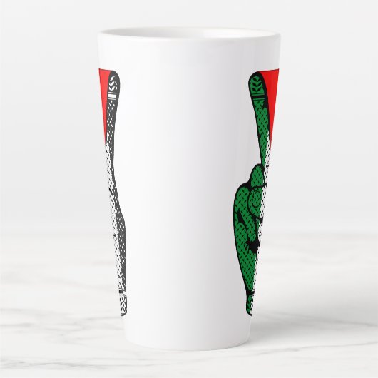 Victory Sign Hand Resistance Red Triangle Symbol Latte Mok (Voorkant)