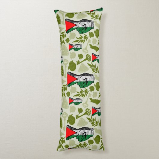 Victory Sign Hand Resistance Red Triangle Symbol Lichaamskussen (Achterkant (Verticaal))