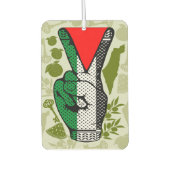 Victory Sign Hand Resistance Red Triangle Symbol Luchtverfrisser (Voorkant)