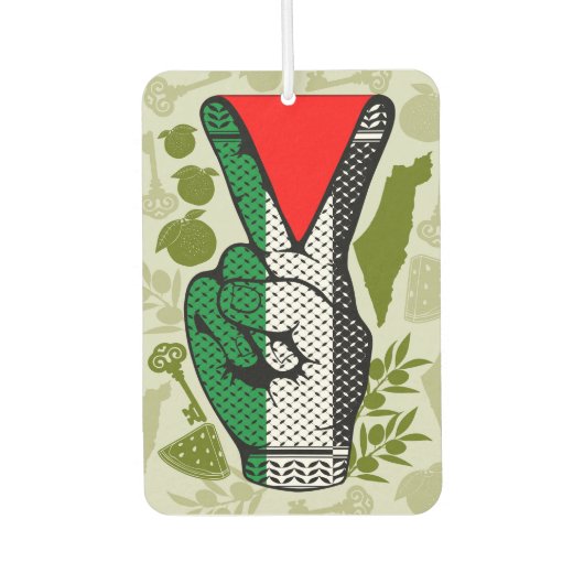 Victory Sign Hand Resistance Red Triangle Symbol Luchtverfrisser (Voorkant)