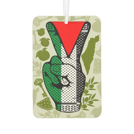 Victory Sign Hand Resistance Red Triangle Symbol Luchtverfrisser (Achterkant)