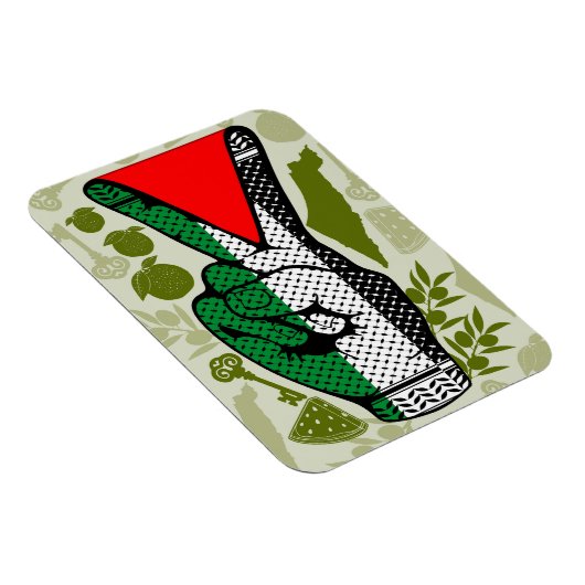 Victory Sign Hand Resistance Red Triangle Symbol Magneet (Rechterzijde)