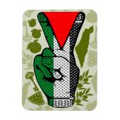 Victory Sign Hand Resistance Red Triangle Symbol Magneet (Verticaal)