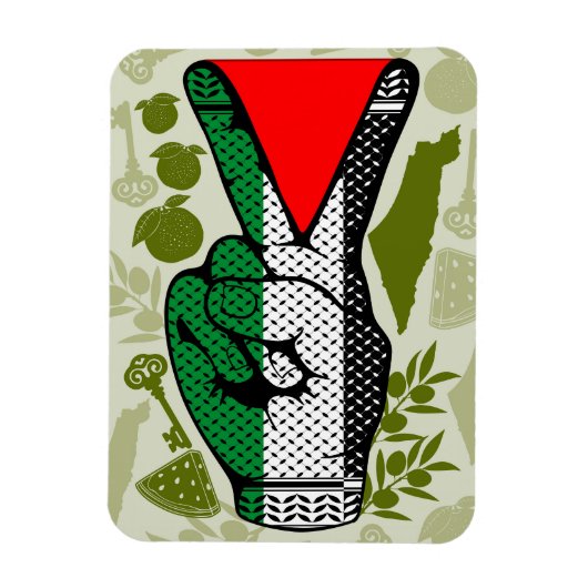 Victory Sign Hand Resistance Red Triangle Symbol Magneet (Verticaal)