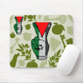 Victory Sign Hand Resistance Red Triangle Symbol Muismat (Met muis)