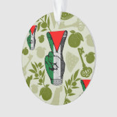 Victory Sign Hand Resistance Red Triangle Symbol Ornament (voorkant)