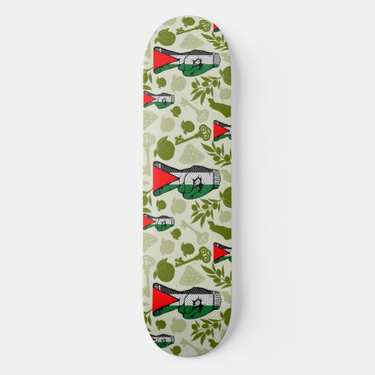 Victory Sign Hand Resistance Red Triangle Symbol Persoonlijk Skateboard (Voorkant)