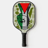 Victory Sign Hand Resistance Red Triangle Symbol Pickleball Paddle (Voorkant)