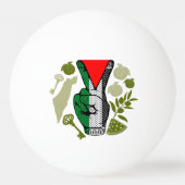 Victory Sign Hand Resistance Red Triangle Symbol Pingpongbal (Voorkant)