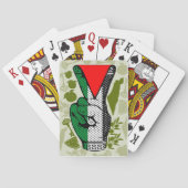 Victory Sign Hand Resistance Red Triangle Symbol Pokerkaarten (Achterkant)